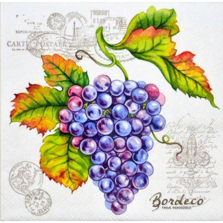 Serwetka decoupage firmy AMBIENTE winogrono 33x33cm